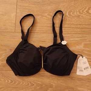 121. Everyday Sunday bikini top. Black. Underwire. Size 10 D cup. NWT